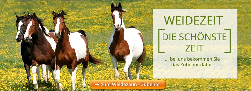 Weidezeit - die sch�nste Zeit. Bei uns bekommen Sie das Zubeh�r daf�r.