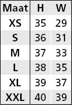 Matentabel - Mini-Chaps in Kurzgrö�?e