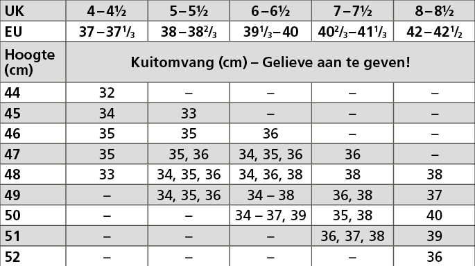 Matentabel - Cavallo Lederreitstiefel Linus Jump